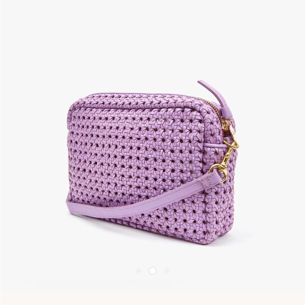 Clare V Lavender Woven Crossbody Bag - Midi Sac